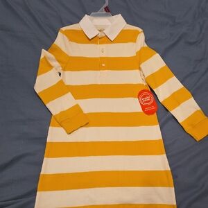 Wonder Nation Yellow and White Striped Polo Dress- NWT